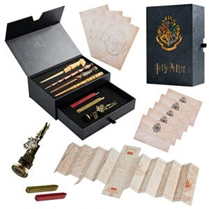 Warner Papeterie Bros - Harry Potter - Coffret Stylo Baguette - 4 Stylos - 5 Enveloppes - 5 Feuilles