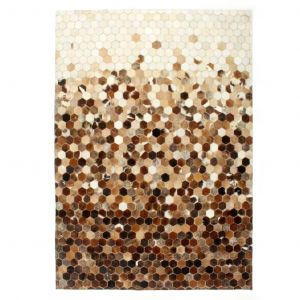 VidaXL Tapis &iquest;&iquest; Poils Cuir V&iquest;&iquest;Ritable Patchwork 120x170 Cm Marron/Blanc