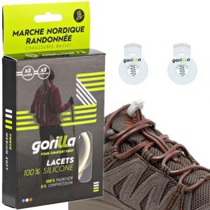 Gorilla Lacets elastiques pour la randonnee silicone marron