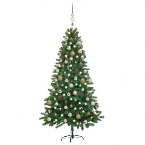 VidaXL Arbre de No?l artificiel avec LED et boules 180 cm Vert