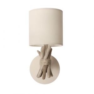 Bo Time Lampe Applique Murale en Bois flotté Blanc