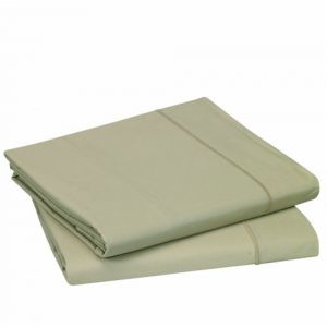 Blanc des vosges Taie de Traversin en Percale Finition Bourdon Chanvre