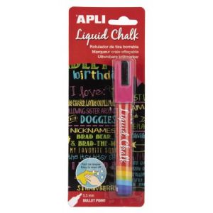 APLI 17623 - Marqueur à craie liquide, pointe ronde 5,5 mm, fuchsia