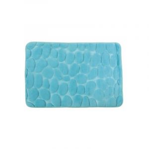 MSV Tapis de bain Microfibre Galet Mousse 40x60cm Bleu Turquoise