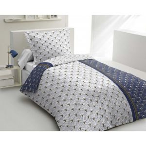 Le rainbow Parure de couette 100% coton - Bleu - 140x200 cm - Bleu