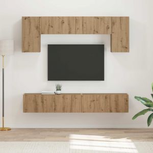 VidaXL Ensemble meuble TV Montage mural 4 pcs Blanc Bois d'ing&eacute;nierie