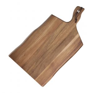 Olympia Grande planche en acacia bords ondul&eacute;s 355x250x15mm manche 85mm
