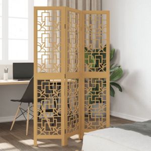 VidaXL Cloison de Séparation 3 Panneaux, Séparateur de Pièce, Écran d'Intimité, Paravent de Salon Chambre, Marron Bois 358861