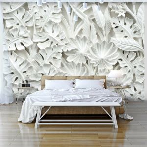 Artgeist Papier peint - Jardin blanc d'alb&acirc;tre 100x70