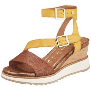 Tamaris 1-1-28021-24, Sandales Bride Cheville Femme, Nut Jaune Saffron 642, 39 EU