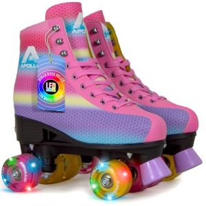 Apollo Patins à roulettes Disco Roller réglable enfants et adultes Rainbow LED