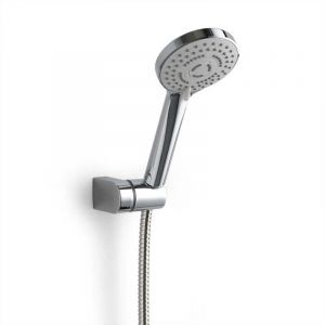 Kiamami Valentina Set De Douche Avec Pommeau De Douche Et Support En Abs, Flexible En Acier