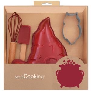 Scrapcooking Coffret ustensiles - Sorcier - Rouge - 4 pcs