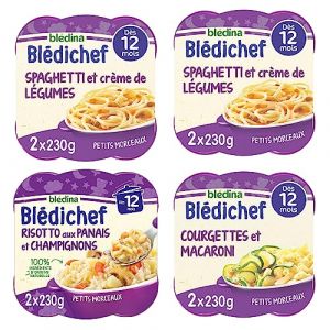 Blédina Blédichef - 8 petits plats pour bébé - Repas soir - Dès 12 Mois - 3 recettes - Pack de 8