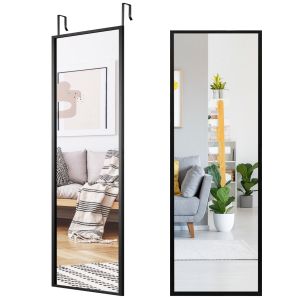 Miroir mural Coast - Réglable en hauteur - Noir - 107cm x 36,5cm