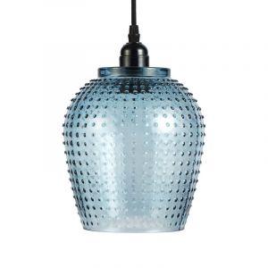 Prix Lampe Suspension en Verre Riva 27cm Bleu