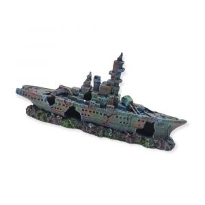 No Name Bateau gris épave 23 x 4 x 11cm, ropa, Décoration aquarium. Animallparadise Gris