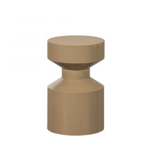 Woood Table d'appoint ronde en métal D30 cm beige
