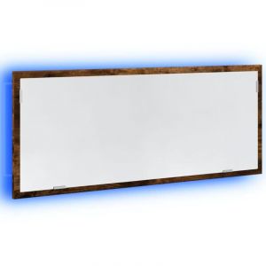 VidaXL Miroir de salle de bain à LED chêne fumé bois d'ingénierie