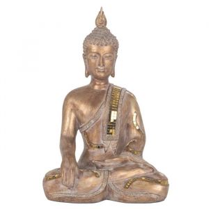 Image de Signes Grimalt Figurine de bouddha Oriental doré en résine décorative, Style Feng Shui Zen pour la décoration de la maison et du bureau