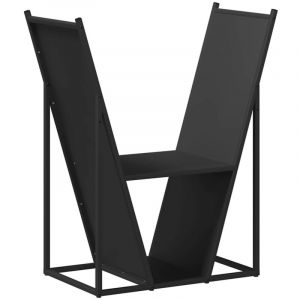 VidaXL Portant de bois chauffage noir 69,5x35x81 cm