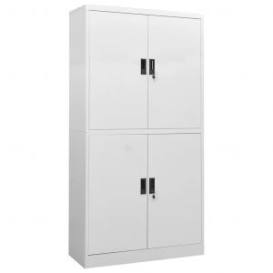 Image de VidaXL Armoire de bureau Gris clair 90x40x180 cm Acier