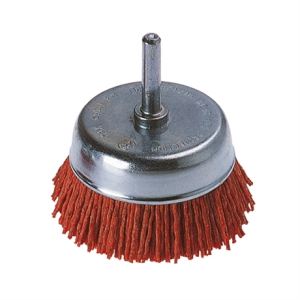 Image de Wolfcraft 1506 - Brosse nylon soucoupe tige 6 mm rouge = agressif