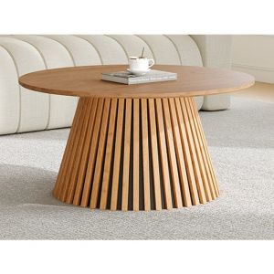 Table basse placage ch&ecirc;ne - Naturel - CARMIZA