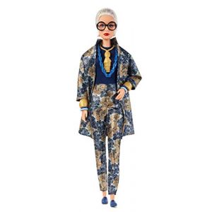 Mattel Poupée Barbie - Iris Apfel - Tailleur Pantalon en Brocart à Fleurs et Accessoires - FWJ28