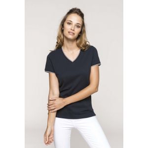 Kariban Pack 50 T-shirt maille piquee col V femme Navy/ Light Grey/ White K394 - Taille 2XL