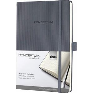 Image de Sigel CO658 - Carnet Conceptum Pure Hardcover A5, 194 p./97 feuilles 80 g/m² quadrillé, couv. gris foncé