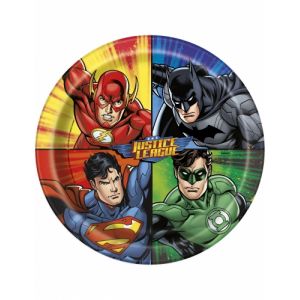 Unique Industries Inc Generique - 8 Assiettes en Carton Justice League 23 cm