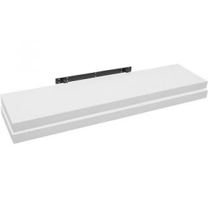 Lot de 2 Étagère murale cube en bois mdf. Étagère pour livres-CD-DVD.Étagère à fixation invisible.110x22.9x3.8cm.Blanc - Woltu