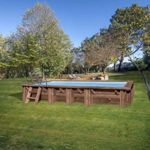 Gre Bâche à bulles pour piscine bois rectangulaire Mango 6,18 x 3,20 m