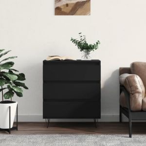 Image de VidaXL Buffet Noir 60x35x70 cm Bois d'ing&eacute;nierie