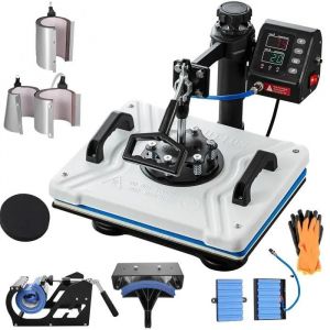 Presse à Chaud 10 en 1-Duoku-38 cm x 30 cm-1000 W-Machine de Sublimation pour T-shirt-Blanc