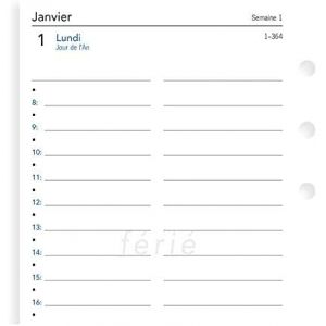 Filofax Blumie Shop Lot Recharge 2023 Personal Français 1 jour par page + Index Adhésif