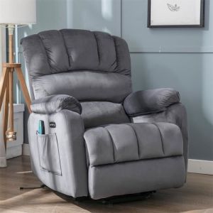 Fauteuil Massage - Fauteuil Relax électrique Fauteuil TV Chaise Longue avec Télécommande en Tissu - Gris