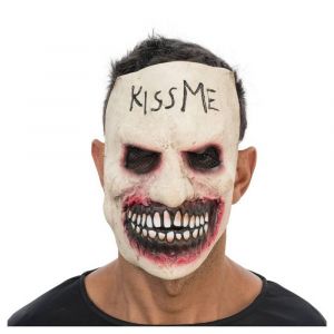 Ruedelafete Chaks Masque d'horreur « Kiss Me » - Masque complet en latex avec élastique - Accessoire de costume pour Halloween, carnaval et fête à thème