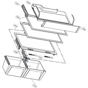 LG Assemblage de couvercle bac à repère 155A 752X436 mm Réfrigérateur congélateur (ACQ85641706