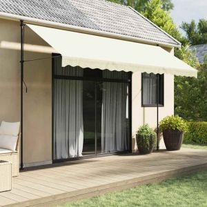 VidaXL Auvent rétractable crème 400x150 m tissu et acier
