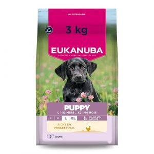Eukanuba Croquettes pour chien, chiot, grande taille, poulet 3 kg