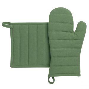 Declikdeco Lot gant de cuisine et manique recyclé Jona Prairie 15 x 30