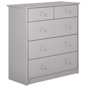 Image de VidaXL Commode Gris 75x35x80 cm Bois de pin solide