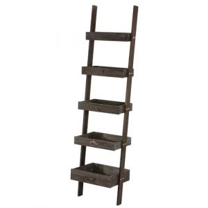 Mendler Étagère / jardinière / étagère à plantes, shabby, vintage, 43x32x169cm, marron