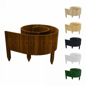 Floranica Rollborder II Clôture flexible 200 x 10 cm Brune - Bois de pin Bordure de parterre de pelouse Décoration de jardin