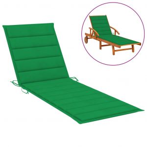 VidaXL Coussin de chaise longue Vert 200x70x4 cm Tissu