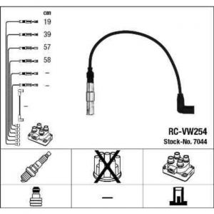 Image de NGK Jeu De Fils d'Allumage 7044 Jeu De Câbles d'Allumage VW,AUDI,SKODA,GOLF IV 1J1,TRANSPORTER V Furgón 7HA, 7HH, 7EA, 7EH,NEW BEETLE 9C1, 1C1