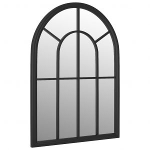 VidaXL Miroir de jardin Noir 60x45 cm Fer pour utilisation extérieure