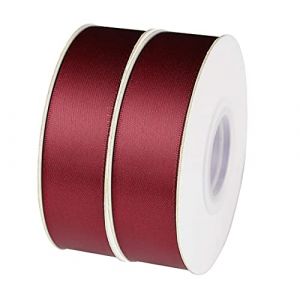 Novago 2 rouleaux de ruban satin Bordeaux [ Largeur 2 cm ]